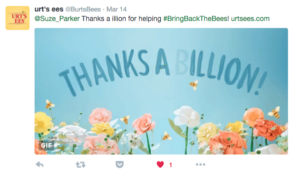Burt's Bees' Twitter Response